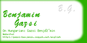 benjamin gazsi business card